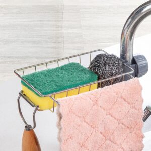 1pc Stainless Steel Storage Rack, Modern Plain Faucet Rack For Kitchen